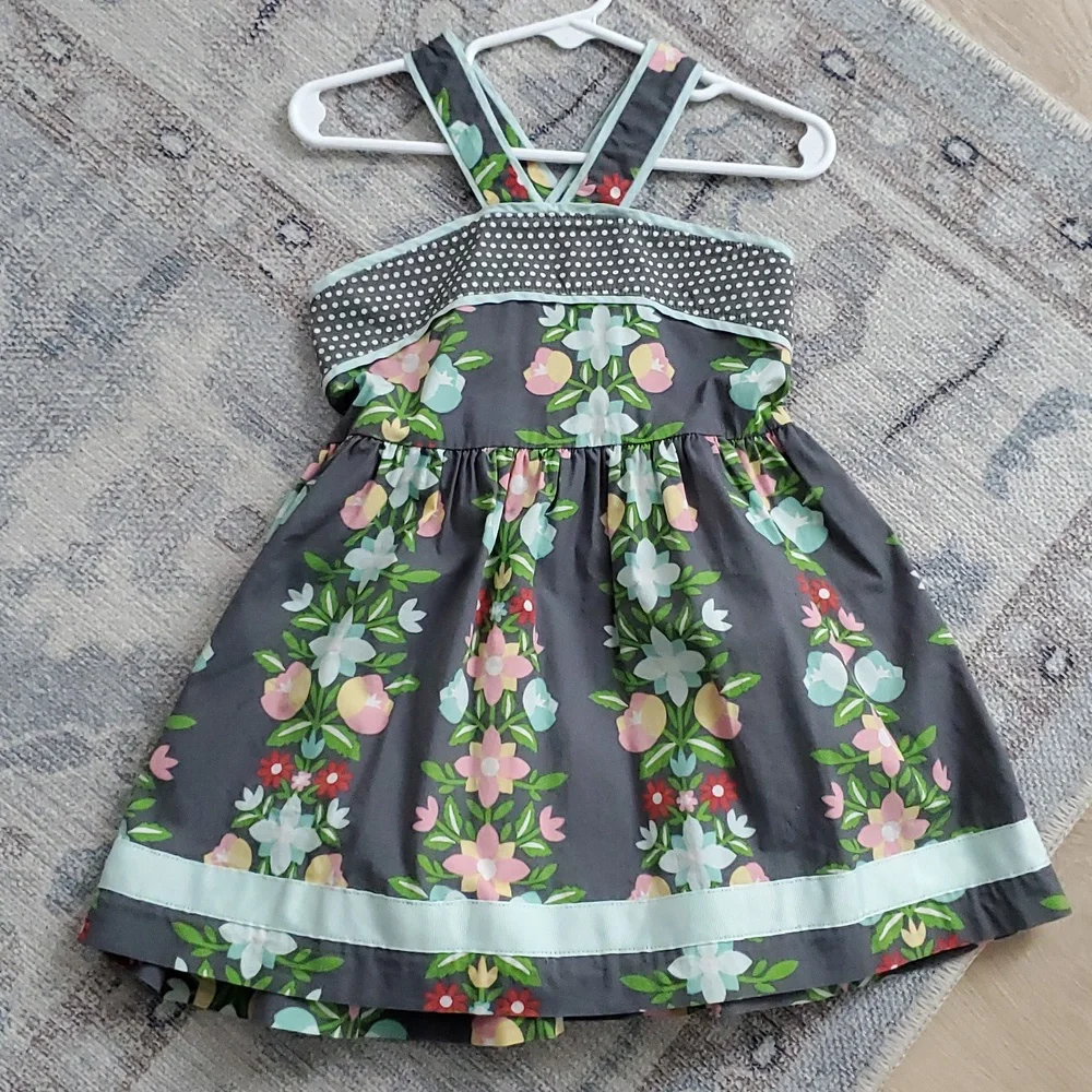Matilda Jane Girls Saturday Afternoon Floral Tunic Long Top Sz8
